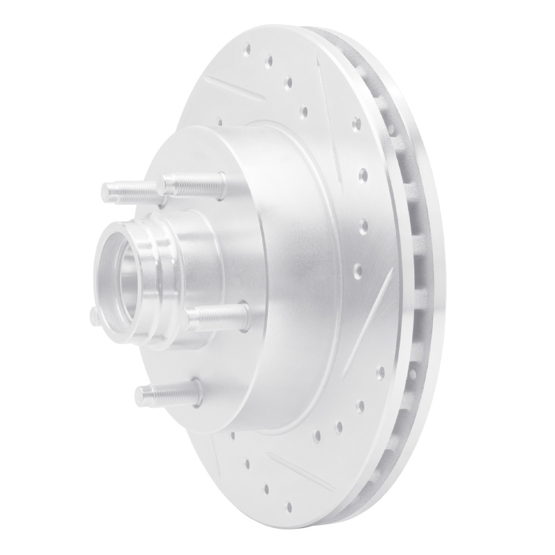 Ford Ranger Brake Rotor (1) - Front Right - R1 Concepts - Drilled & Slotted - Silver - `98-`02